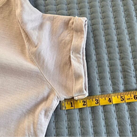 Athleta Women's Boxy Cut Short Sleeve Mid Weight Side Slit Light Pink Crewneck - Picture 10 of 12